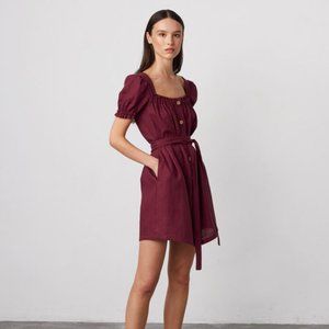 JULY Button Down Linen Mini Dress